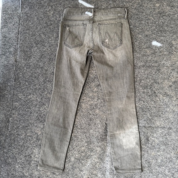 Mother “The Looker” Skinny Jeans Holy Smokes Grey Distressed Size 26 - Picture 12 of 16